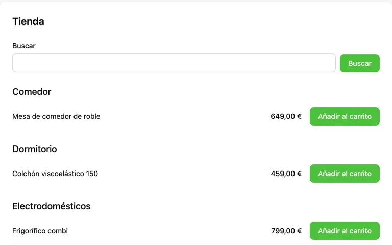 The Credit shop catalogue, grouped by category, each item with its price and an Add to cart button.